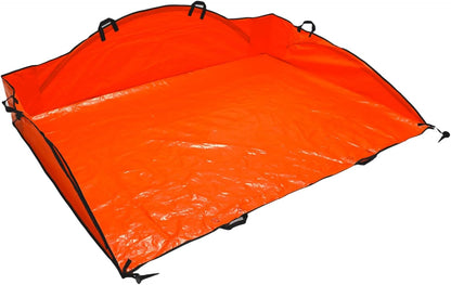 4' x 6' Sport Leaf Tarp - 24 sq ft Yard Cleanup Tarp with 6 Handles & Ground Stakes for Raking, Garden Debris & Yard Waste Removal, Wind Proof