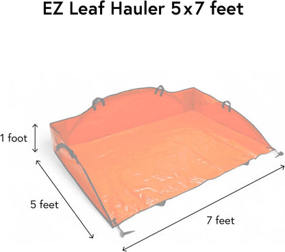 4' x 6' Sport Leaf Tarp - 24 sq ft Yard Cleanup Tarp with 6 Handles & Ground Stakes for Raking, Garden Debris & Yard Waste Removal, Wind Proof