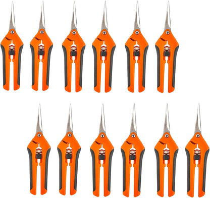 12-Pack 6.5 Inch Gardening Hand Pruner Pruning Shear with Stainless Steel Blades