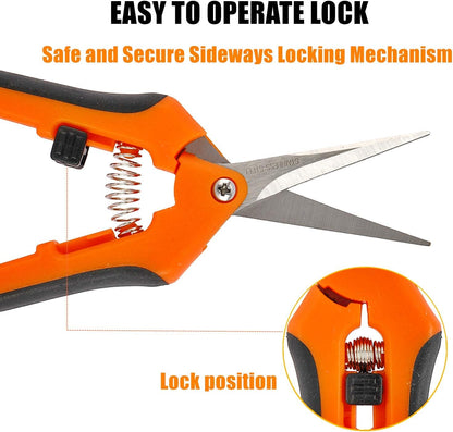 12-Pack 6.5 Inch Gardening Hand Pruner Pruning Shear with Stainless Steel Blades
