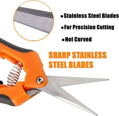 12-Pack 6.5 Inch Gardening Hand Pruner Pruning Shear with Stainless Steel Blades