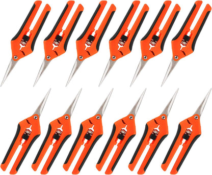 12-Pack 6.5 Inch Gardening Hand Pruner Pruning Shear with Stainless Steel Blades
