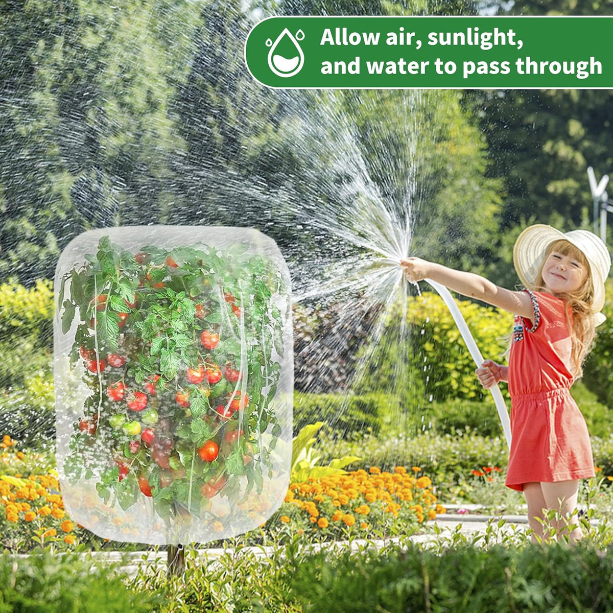 Garden Mesh Netting with Drawstring,Plants Cover Protection from Anti Birds,Bugs,Cicadas,and Insects-Pest Barrier Bag for Blueberry Bushes,Citrus,Tomatoes,Vegetables,Fruit Tree and Orange