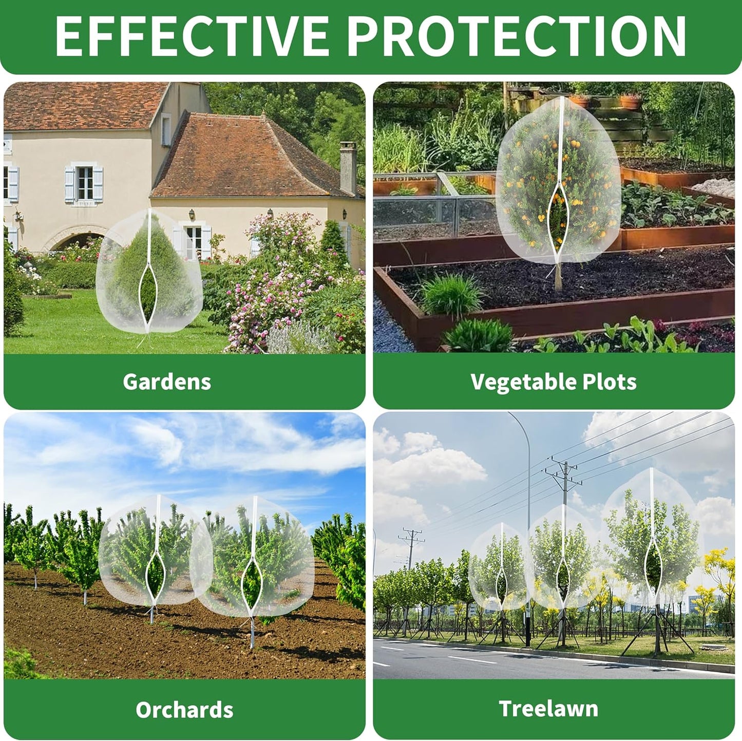 Garden Mesh Netting with Drawstring,Plants Cover Protection from Anti Birds,Bugs,Cicadas,and Insects-Pest Barrier Bag for Blueberry Bushes,Citrus,Tomatoes,Vegetables,Fruit Tree and Orange