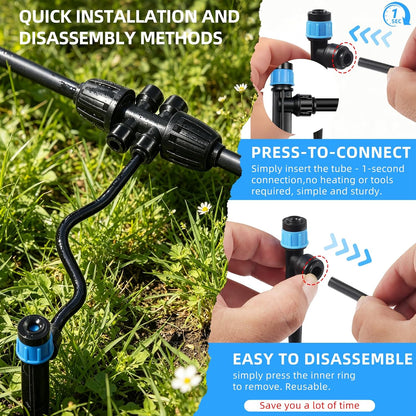 Drip Irrigation System, 106FT Quick Connect Garden Watering