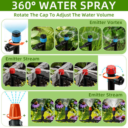 Drip Irrigation System, 106FT Quick Connect Garden Watering