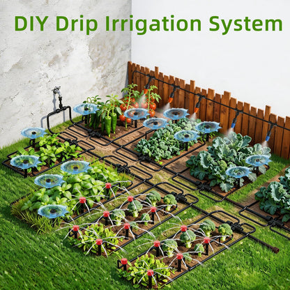 Drip Irrigation System, 106FT Quick Connect Garden Watering