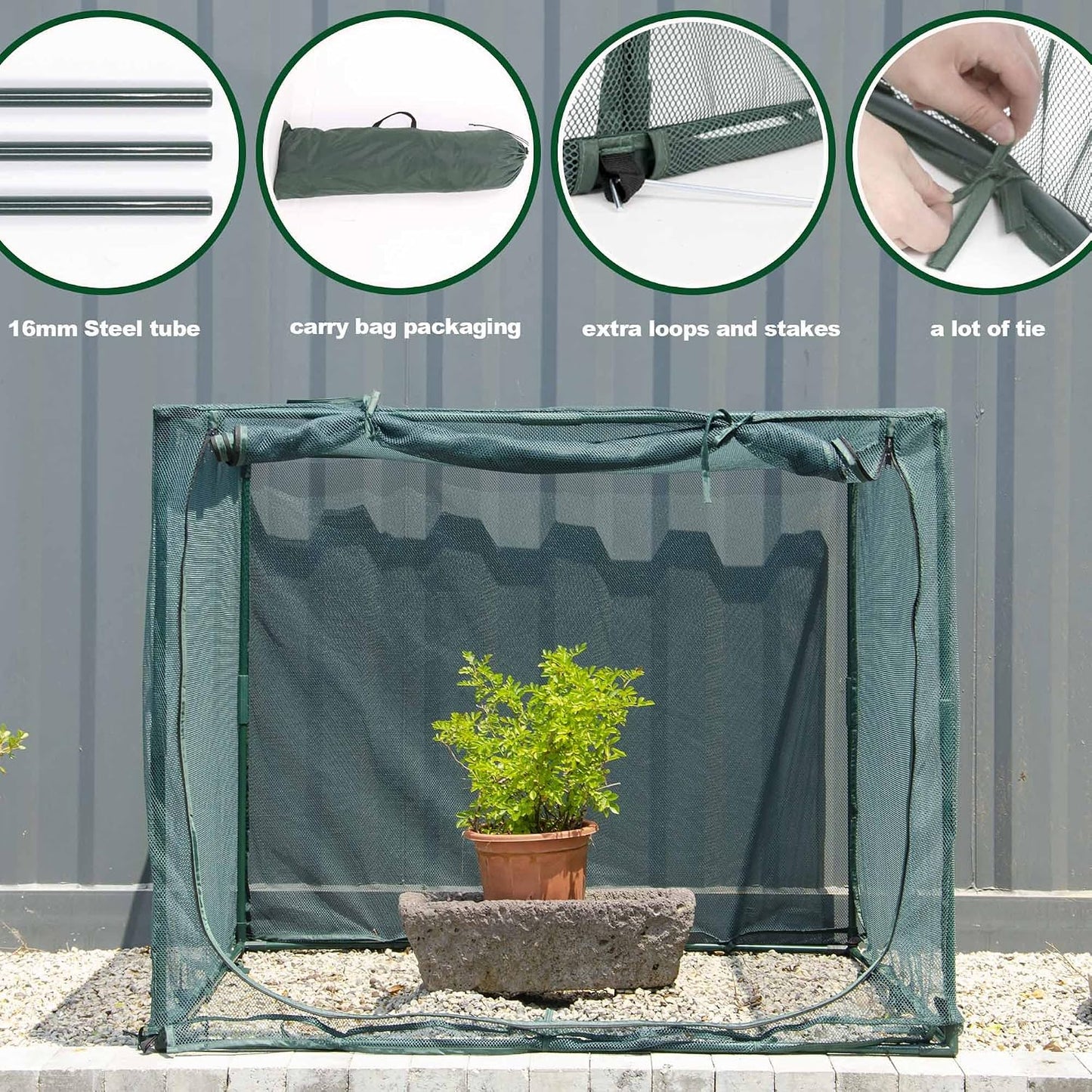 Poray Large Tunnel 73''x37''x61''Plant Netting Cover,5FT Tall Crop Cage Tomato Netting,Pest Guard Cover for Vegetables &Fruits,Durable Gardening Net for Plant and Animal