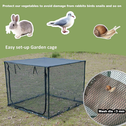 Poray Large Tunnel 73''x37''x61''Plant Netting Cover,5FT Tall Crop Cage Tomato Netting,Pest Guard Cover for Vegetables &Fruits,Durable Gardening Net for Plant and Animal