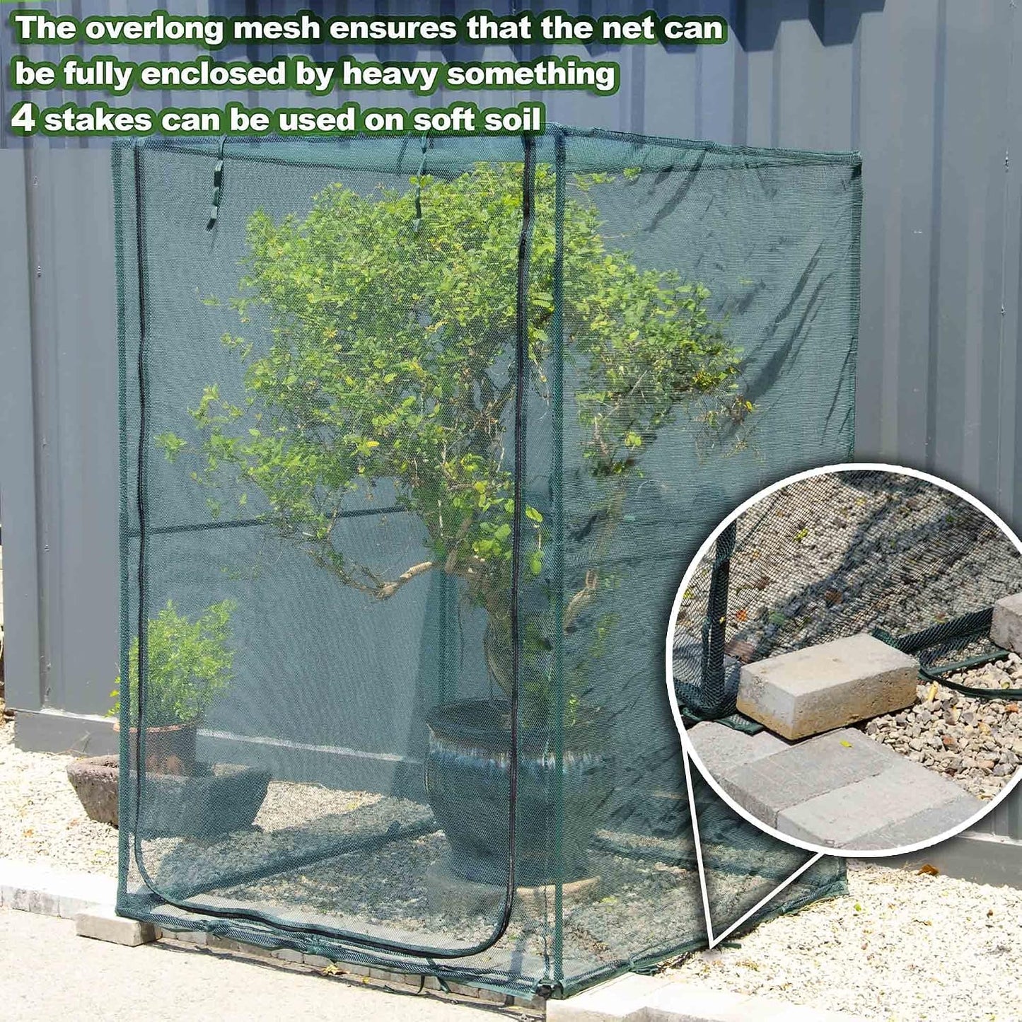 Poray Large Tunnel 73''x37''x61''Plant Netting Cover,5FT Tall Crop Cage Tomato Netting,Pest Guard Cover for Vegetables &Fruits,Durable Gardening Net for Plant and Animal