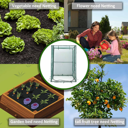 Poray Large Tunnel 73''x37''x61''Plant Netting Cover,5FT Tall Crop Cage Tomato Netting,Pest Guard Cover for Vegetables &Fruits,Durable Gardening Net for Plant and Animal