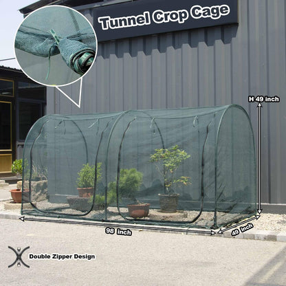 Poray Large Tunnel 73''x37''x61''Plant Netting Cover,5FT Tall Crop Cage Tomato Netting,Pest Guard Cover for Vegetables &Fruits,Durable Gardening Net for Plant and Animal