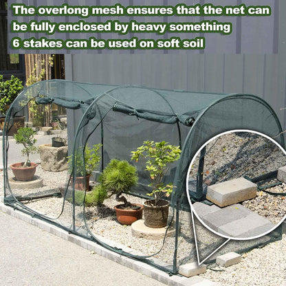 Poray Large Tunnel 73''x37''x61''Plant Netting Cover,5FT Tall Crop Cage Tomato Netting,Pest Guard Cover for Vegetables &Fruits,Durable Gardening Net for Plant and Animal