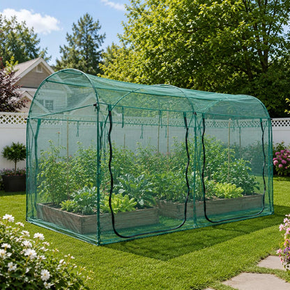 Poray Large Tunnel 73''x37''x61''Plant Netting Cover,5FT Tall Crop Cage Tomato Netting,Pest Guard Cover for Vegetables &Fruits,Durable Gardening Net for Plant and Animal