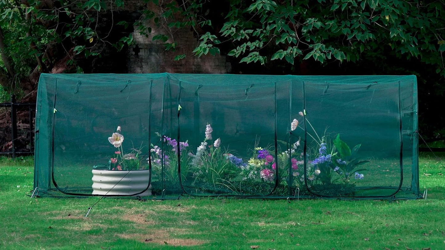 Poray Large Tunnel 73''x37''x61''Plant Netting Cover,5FT Tall Crop Cage Tomato Netting,Pest Guard Cover for Vegetables &Fruits,Durable Gardening Net for Plant and Animal