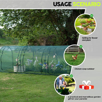 Poray Large Tunnel 73''x37''x61''Plant Netting Cover,5FT Tall Crop Cage Tomato Netting,Pest Guard Cover for Vegetables &Fruits,Durable Gardening Net for Plant and Animal