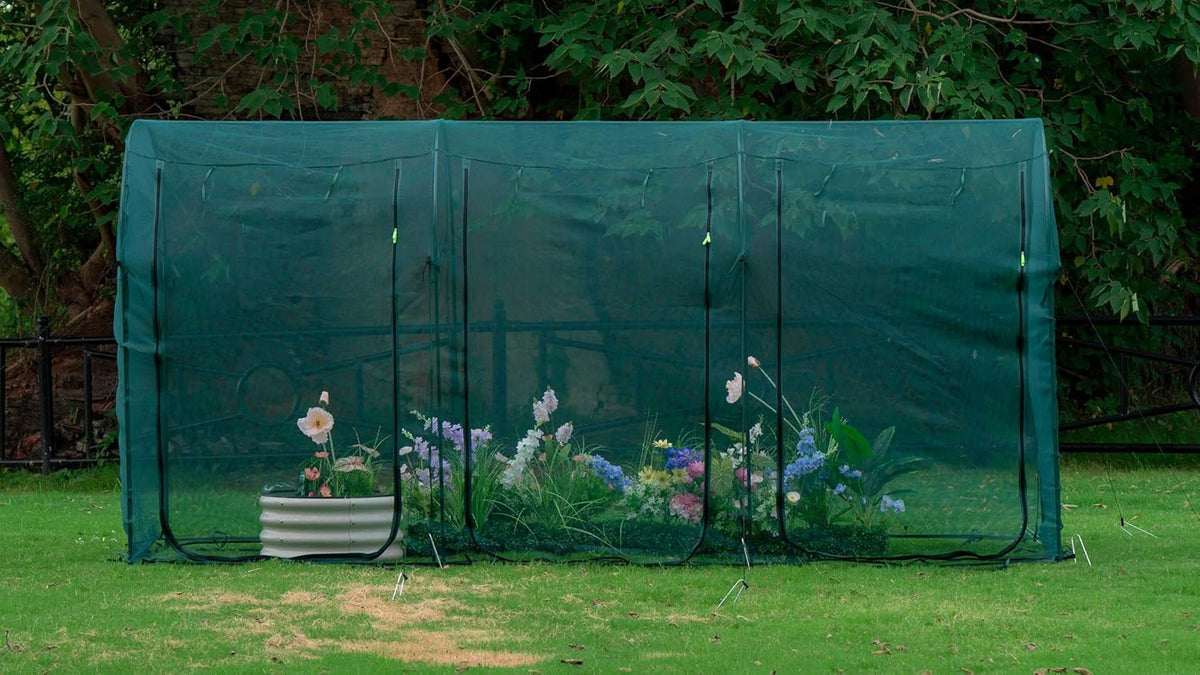 Poray Large Tunnel 73''x37''x61''Plant Netting Cover,5FT Tall Crop Cage Tomato Netting,Pest Guard Cover for Vegetables &Fruits,Durable Gardening Net for Plant and Animal
