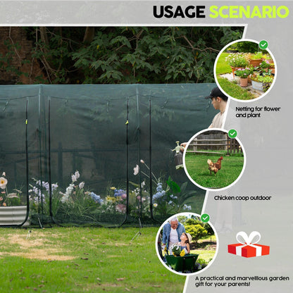 Poray Large Tunnel 73''x37''x61''Plant Netting Cover,5FT Tall Crop Cage Tomato Netting,Pest Guard Cover for Vegetables &Fruits,Durable Gardening Net for Plant and Animal