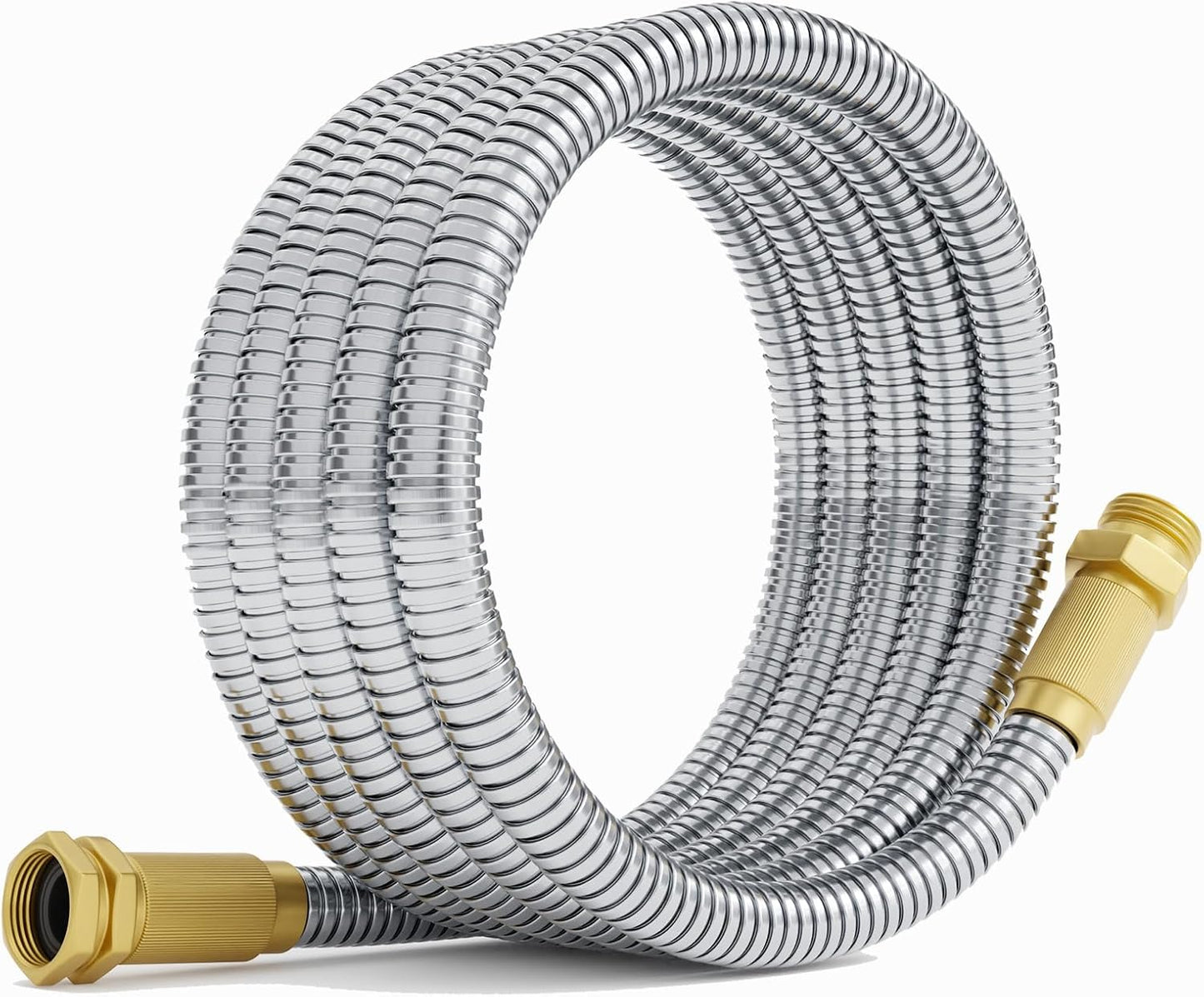 Garden Hose - Short Water Leader Metal Hose 3 FT with Female to Male Fitting, Flexible, Heavy Duty Hose Extension for Outdoor Hose Reel、Dehumidifier、RV、304 Stainless Steel