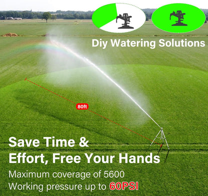 Heavy Duty Impact Sprinkler on Tripod Base,36 Inch Tripod Sprinkler
