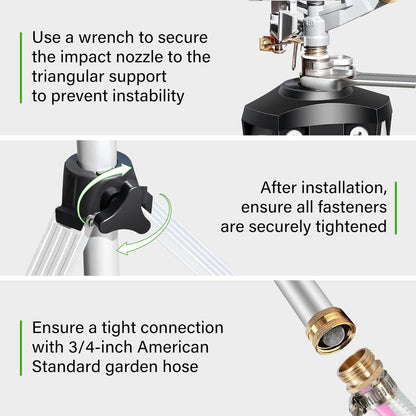 Heavy Duty Impact Sprinkler on Tripod Base,36 Inch Tripod Sprinkler