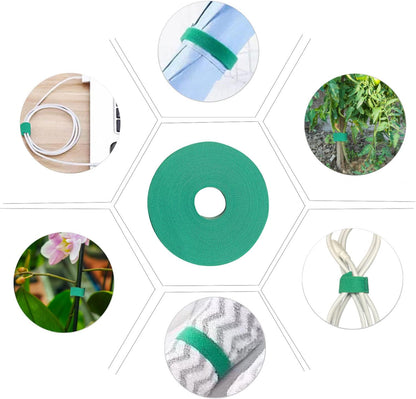 5 Rolls Garden Tie Green Tape - Twist Ties for Plants 1/2" 165ft Garden Plant Ties Soft and Tomato Plant Ties - Plant Twist Tie for Plant Gardening, Home, Office