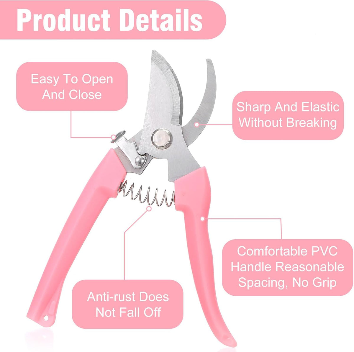 8 Pcs Garden Shears Pruning Scissors Clippers Sharp Hand Pruners for Gardening Tools Cutting Flowers Trimming Plants Bonsai Fruits Picking, 4 Bypass Blade and 4 Straight Blade
