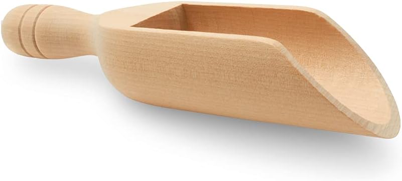 1/2 Cup Ice Scoop for Freezer Ice Machine Bucket, Wooden Pet Cat Dog Food Measuring Scoop, Half Cup Feed Soil Garden Scoopers, Candy Scoops for Candy Buffet Canisters & Jars, Pack of 3