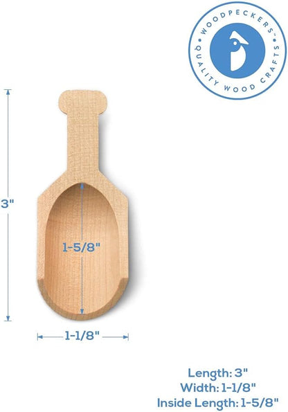 1/2 Cup Ice Scoop for Freezer Ice Machine Bucket, Wooden Pet Cat Dog Food Measuring Scoop, Half Cup Feed Soil Garden Scoopers, Candy Scoops for Candy Buffet Canisters & Jars, Pack of 3