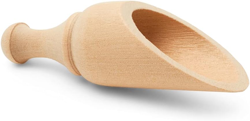 1/2 Cup Ice Scoop for Freezer Ice Machine Bucket, Wooden Pet Cat Dog Food Measuring Scoop, Half Cup Feed Soil Garden Scoopers, Candy Scoops for Candy Buffet Canisters & Jars, Pack of 3