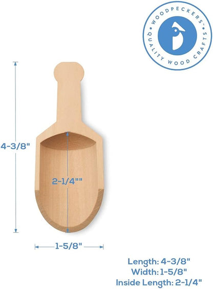1/2 Cup Ice Scoop for Freezer Ice Machine Bucket, Wooden Pet Cat Dog Food Measuring Scoop, Half Cup Feed Soil Garden Scoopers, Candy Scoops for Candy Buffet Canisters & Jars, Pack of 3