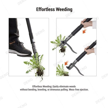 Stand Up Weed Puller with Kick-Out Weed Ejector, No-Bending Long Handle Manual Weed Remover for Lawn & Garden, Foot Pedal Design for Dandelions & Common Weeds