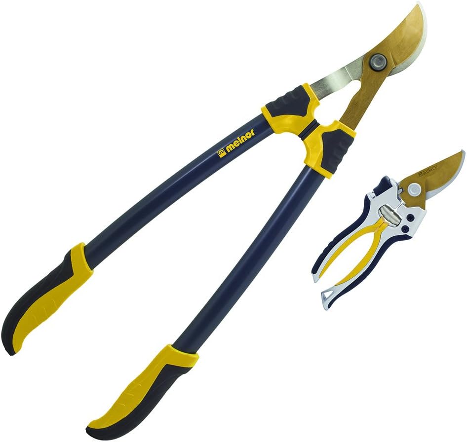 Pro Lopper & Pruner Value Pack - Forged Steel Blades - Includes 28”-37” Telescoping Bypass Loppers and 8.5” Professional Bypass Pruners