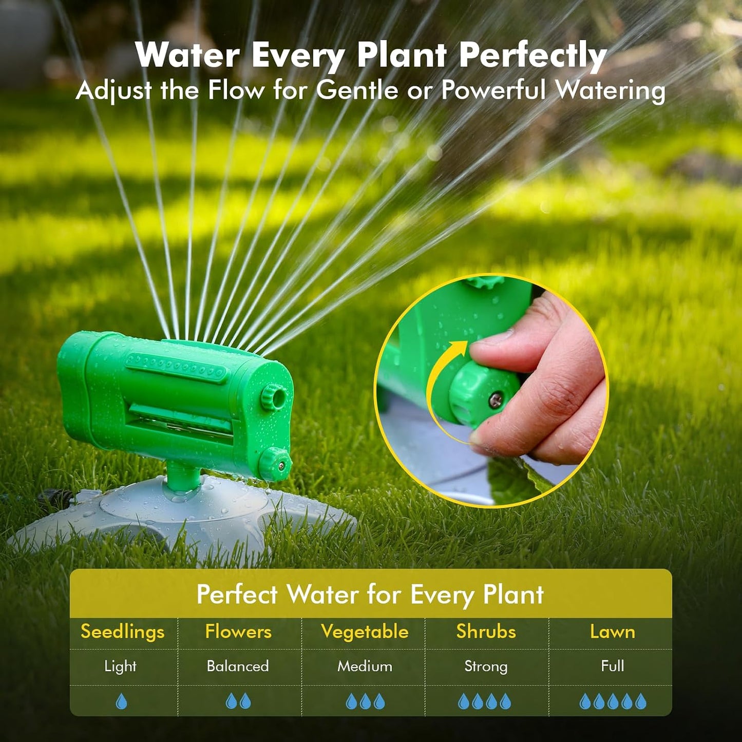 Turbo Oscillating Sprinkler, Irrigation Sprinklers for Large Yard