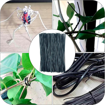 Black Plastic Twist Ties Bulk, 6 Inch Reusable Twist Ties Garden Ties for Plants, 500 Pcs Metallic Twist Ties for Bread Bags, Vines and Wrapping Cords, Christmas Decor