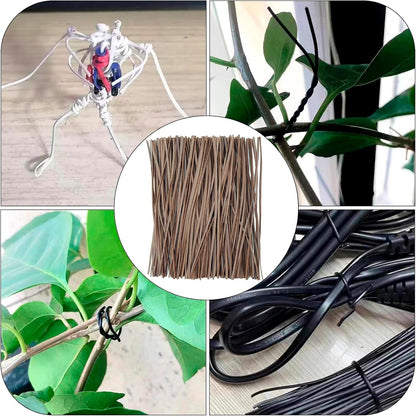Black Plastic Twist Ties Bulk, 6 Inch Reusable Twist Ties Garden Ties for Plants, 500 Pcs Metallic Twist Ties for Bread Bags, Vines and Wrapping Cords, Christmas Decor
