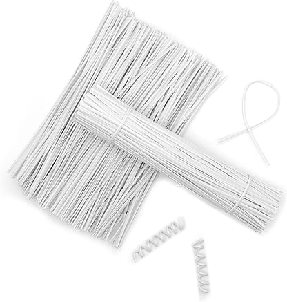 Black Plastic Twist Ties Bulk, 6 Inch Reusable Twist Ties Garden Ties for Plants, 500 Pcs Metallic Twist Ties for Bread Bags, Vines and Wrapping Cords, Christmas Decor