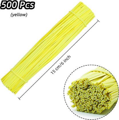Black Plastic Twist Ties Bulk, 6 Inch Reusable Twist Ties Garden Ties for Plants, 500 Pcs Metallic Twist Ties for Bread Bags, Vines and Wrapping Cords, Christmas Decor