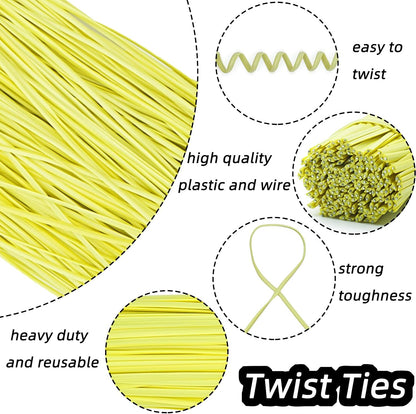 Black Plastic Twist Ties Bulk, 6 Inch Reusable Twist Ties Garden Ties for Plants, 500 Pcs Metallic Twist Ties for Bread Bags, Vines and Wrapping Cords, Christmas Decor