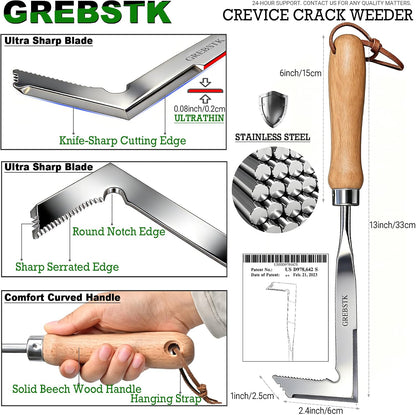 Crack Weeder Crevice Weeding Stainless Steel Sharp Lightweight Tool
