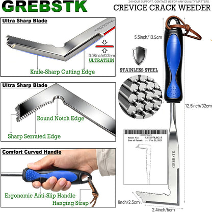 Crack Weeder Crevice Weeding Stainless Steel Sharp Lightweight Tool