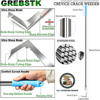 Crack Weeder Crevice Weeding Stainless Steel Sharp Lightweight Tool