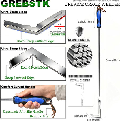 Crack Weeder Crevice Weeding Stainless Steel Sharp Lightweight Tool