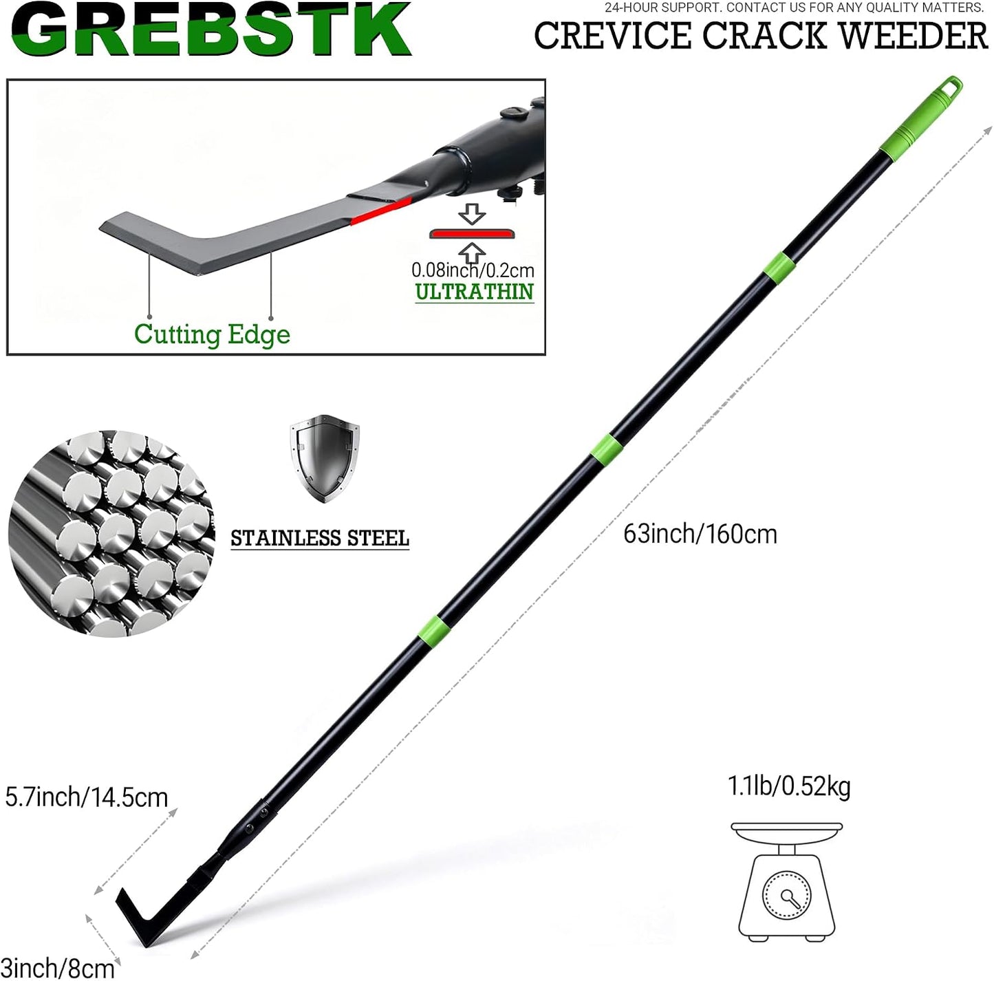 Crack Weeder Crevice Weeding Stainless Steel Sharp Lightweight Tool