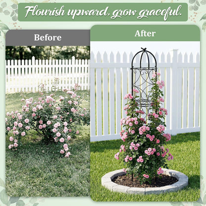 6.1FT Metal Garden Obelisk Trellis for Roses, Vines & Tomatoes
