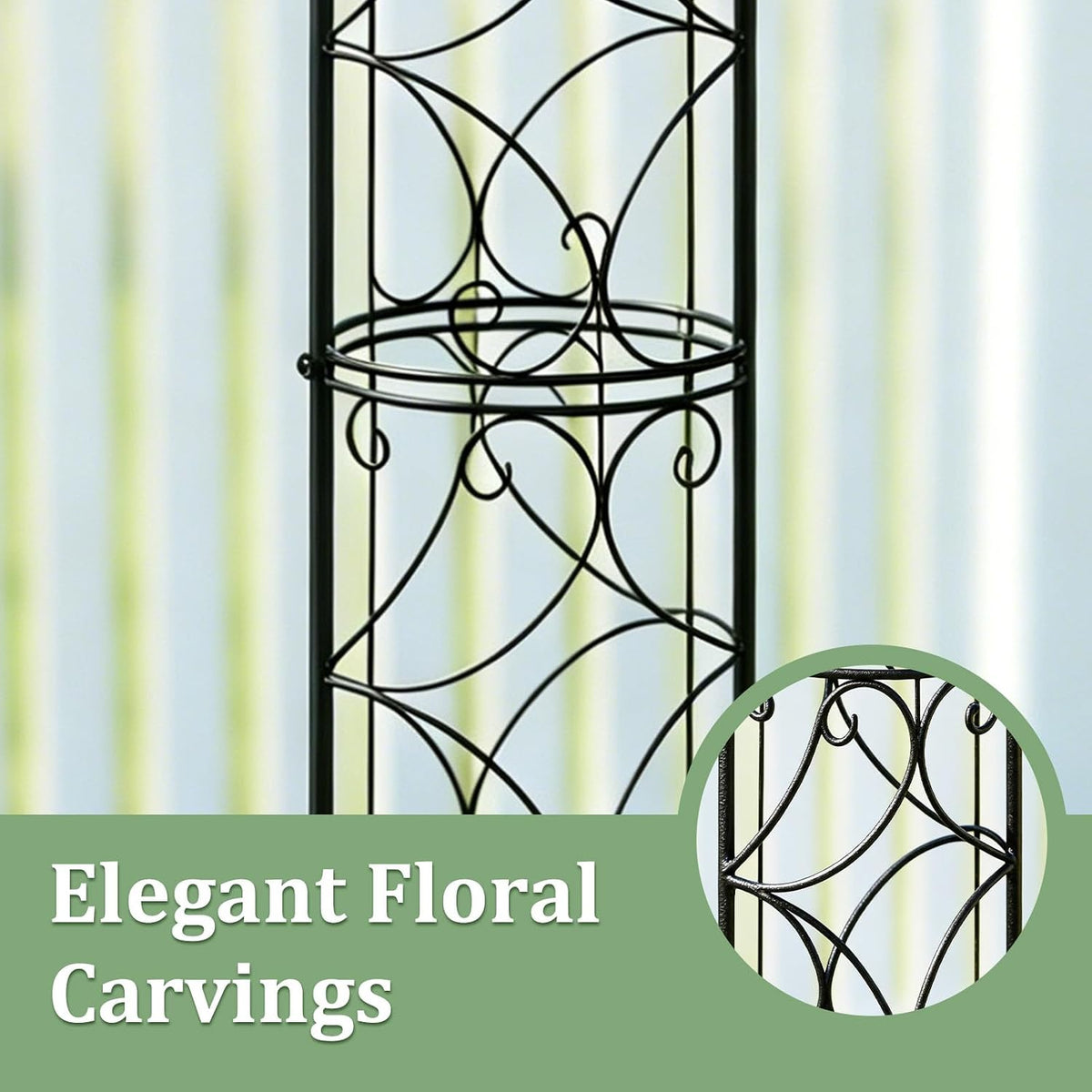 6.1FT Metal Garden Obelisk Trellis for Roses, Vines & Tomatoes