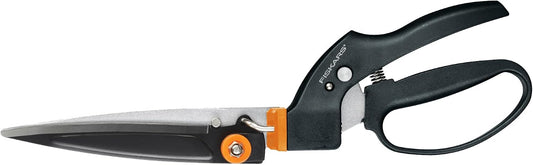 Garden Swivel Grass Shears, Rotating Blades for Precise Lawn Edging, Spring-Action Handle, 5", Black/Orange
