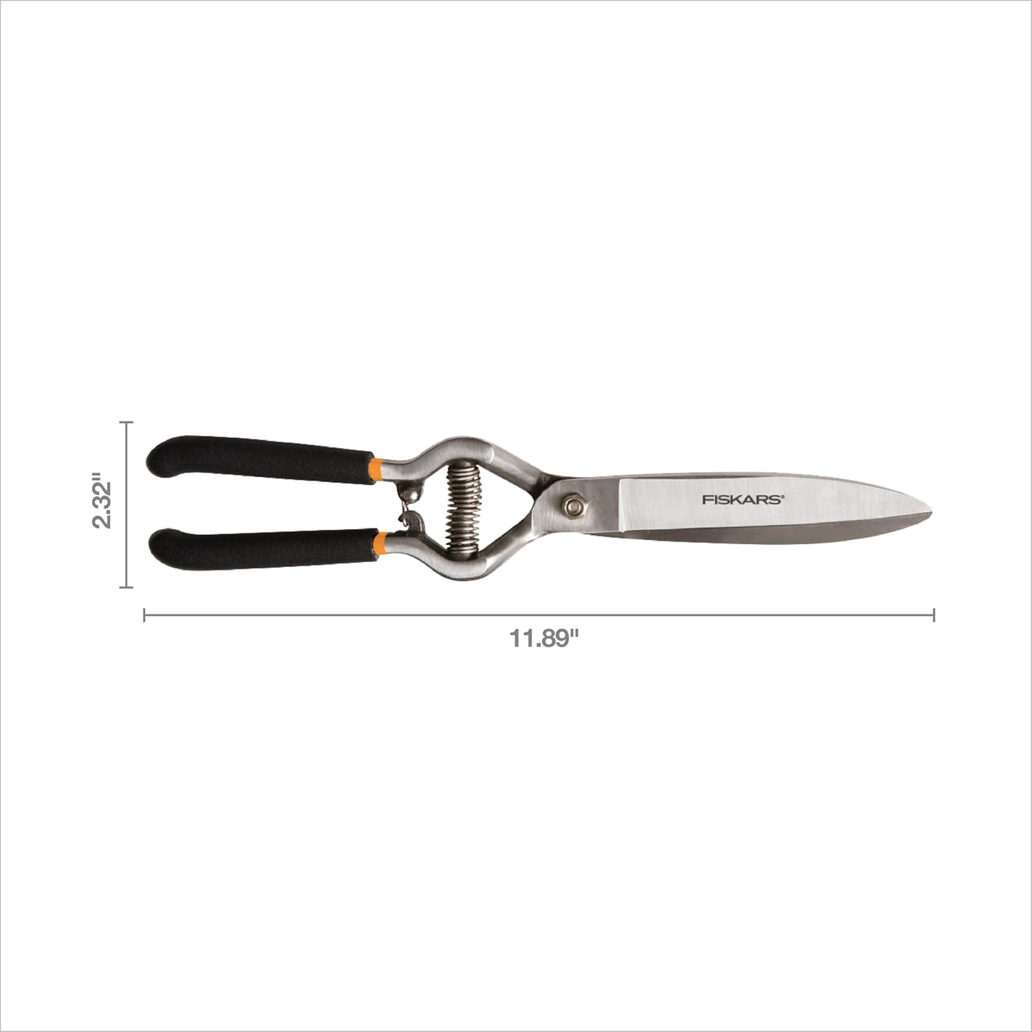 Garden Swivel Grass Shears, Rotating Blades for Precise Lawn Edging, Spring-Action Handle, 5", Black/Orange