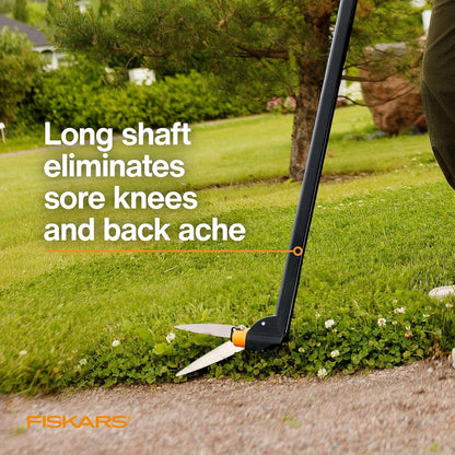 Garden Swivel Grass Shears, Rotating Blades for Precise Lawn Edging, Spring-Action Handle, 5", Black/Orange