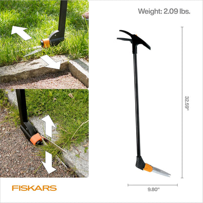 Garden Swivel Grass Shears, Rotating Blades for Precise Lawn Edging, Spring-Action Handle, 5", Black/Orange